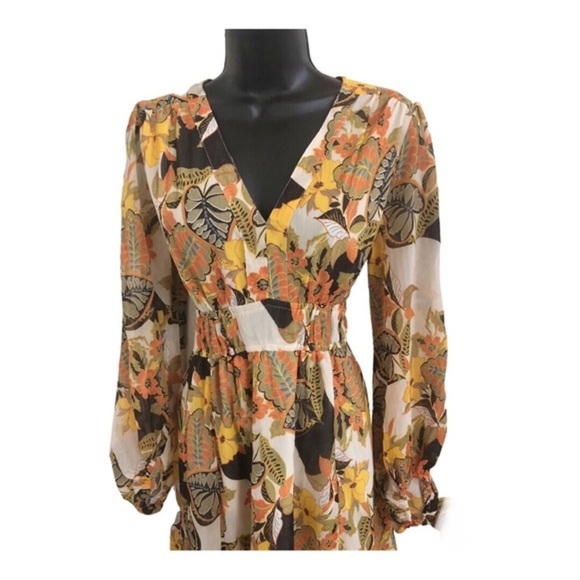 Jessica Simpson Clover fields bonita v-neck empire waist flowy dress size medium - Picture 4 of 15